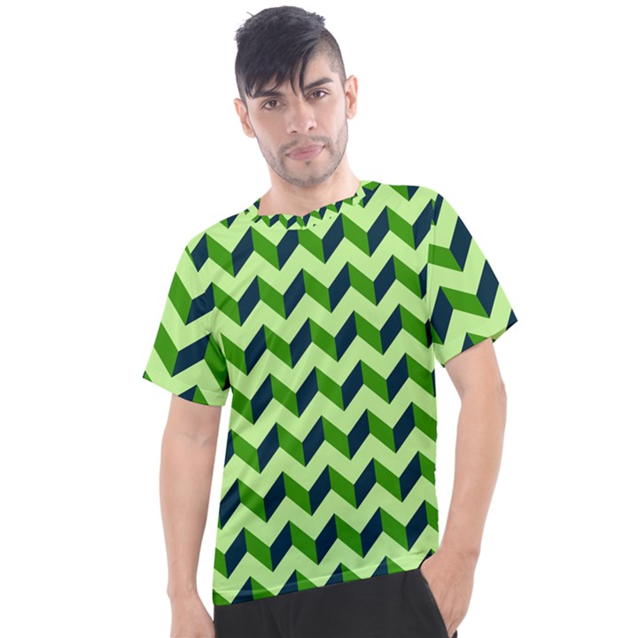 Modern Retro Chevron Patchwork Pattern Men s Sport Top