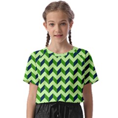 Modern Retro Chevron Patchwork Pattern Kids  Basic Tee by GardenOfOphir