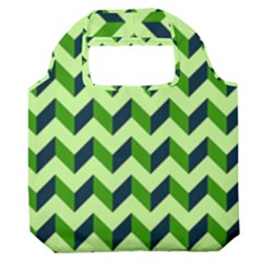 Modern Retro Chevron Patchwork Pattern Premium Foldable Grocery Recycle Bag by GardenOfOphir