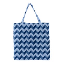 Modern Retro Chevron Patchwork Pattern Grocery Tote Bag by GardenOfOphir