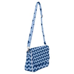 Modern Retro Chevron Patchwork Pattern Shoulder Bag With Back Zipper by GardenOfOphir