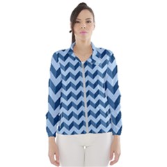 Modern Retro Chevron Patchwork Pattern Women s Windbreaker by GardenOfOphir