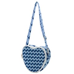 Modern Retro Chevron Patchwork Pattern Heart Shoulder Bag by GardenOfOphir