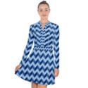 Modern Retro Chevron Patchwork Pattern Long Sleeve Panel Dress View1