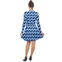 Modern Retro Chevron Patchwork Pattern Long Sleeve Panel Dress View2