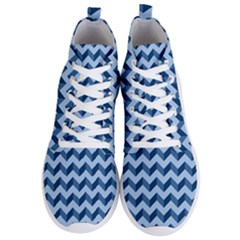 Modern Retro Chevron Patchwork Pattern Men s Lightweight High Top Sneakers by GardenOfOphir