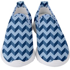 Modern Retro Chevron Patchwork Pattern Kids  Slip On Sneakers