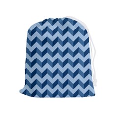 Modern Retro Chevron Patchwork Pattern Drawstring Pouch (xl) by GardenOfOphir