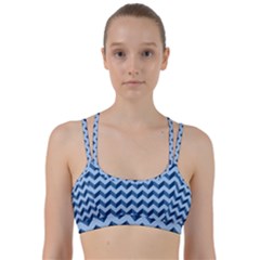 Modern Retro Chevron Patchwork Pattern Line Them Up Sports Bra by GardenOfOphir