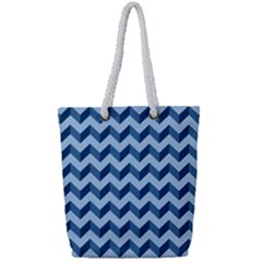 Modern Retro Chevron Patchwork Pattern Full Print Rope Handle Tote (small) by GardenOfOphir