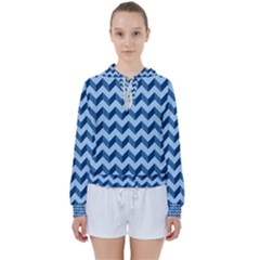 Modern Retro Chevron Patchwork Pattern Women s Tie Up Sweat by GardenOfOphir