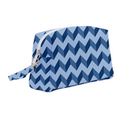 Modern Retro Chevron Patchwork Pattern Wristlet Pouch Bag (medium) by GardenOfOphir