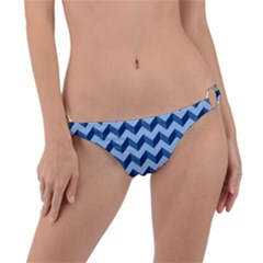 Modern Retro Chevron Patchwork Pattern Ring Detail Bikini Bottoms