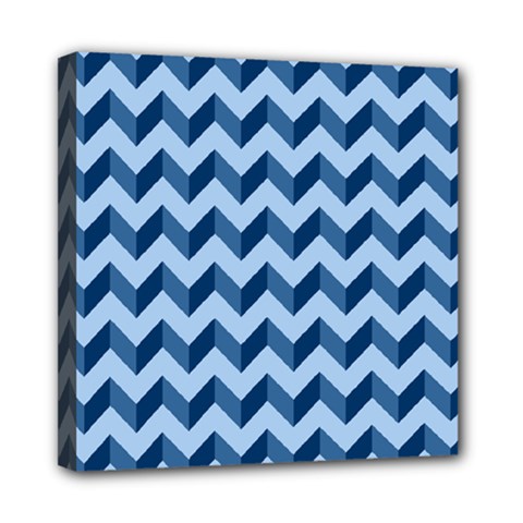 Modern Retro Chevron Patchwork Pattern Mini Canvas 8  X 8  (stretched) by GardenOfOphir