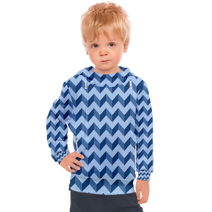 Modern Retro Chevron Patchwork Pattern Kids  Hooded Pullover