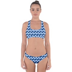 Modern Retro Chevron Patchwork Pattern Cross Back Hipster Bikini Set by GardenOfOphir