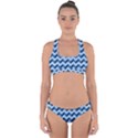 Modern Retro Chevron Patchwork Pattern Cross Back Hipster Bikini Set View1