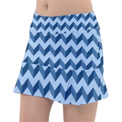 Modern Retro Chevron Patchwork Pattern Classic Tennis Skirt by GardenOfOphir