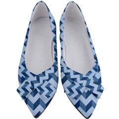 Modern Retro Chevron Patchwork Pattern Women s Bow Heels by GardenOfOphir