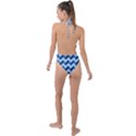 Modern Retro Chevron Patchwork Pattern Backless Halter One Piece Swimsuit View2