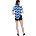 Modern Retro Chevron Patchwork Pattern Asymmetrical Short Sleeve Sports Tee View4