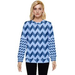 Modern Retro Chevron Patchwork Pattern Hidden Pocket Sweatshirt by GardenOfOphir