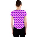 Modern Retro Chevron Patchwork Pattern Crew Neck Crop Top View2