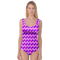 Modern Retro Chevron Patchwork Pattern Princess Tank Leotard  by GardenOfOphir