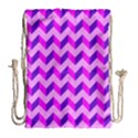 Modern Retro Chevron Patchwork Pattern Drawstring Bag (Large) View1