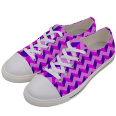 Modern Retro Chevron Patchwork Pattern Men s Low Top Canvas Sneakers by GardenOfOphir