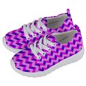 Modern Retro Chevron Patchwork Pattern Kids  Lightweight Sports Shoes View2