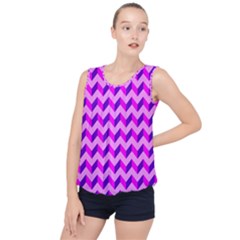 Modern Retro Chevron Patchwork Pattern Bubble Hem Chiffon Tank Top by GardenOfOphir