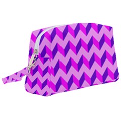 Modern Retro Chevron Patchwork Pattern Wristlet Pouch Bag (large) by GardenOfOphir