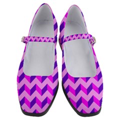 Modern Retro Chevron Patchwork Pattern Women s Mary Jane Shoes by GardenOfOphir