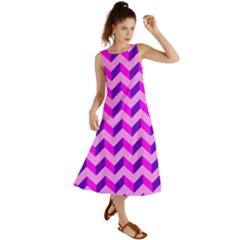 Modern Retro Chevron Patchwork Pattern Summer Maxi Dress by GardenOfOphir