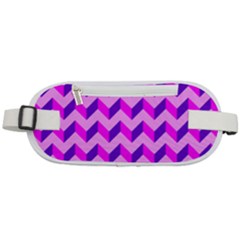 Modern Retro Chevron Patchwork Pattern Rounded Waist Pouch by GardenOfOphir