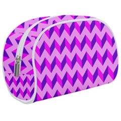 Modern Retro Chevron Patchwork Pattern Make Up Case (medium) by GardenOfOphir