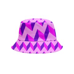 Modern Retro Chevron Patchwork Pattern Inside Out Bucket Hat (kids) by GardenOfOphir