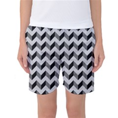 Modern Retro Chevron Patchwork Pattern Women s Basketball Shorts by GardenOfOphir