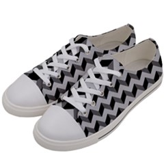 Modern Retro Chevron Patchwork Pattern Men s Low Top Canvas Sneakers by GardenOfOphir