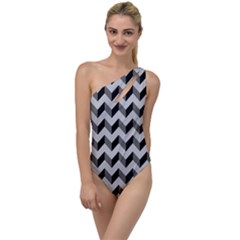 Modern Retro Chevron Patchwork Pattern To One Side Swimsuit by GardenOfOphir