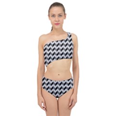 Modern Retro Chevron Patchwork Pattern Spliced Up Two Piece Swimsuit by GardenOfOphir