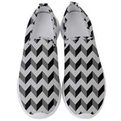 Modern Retro Chevron Patchwork Pattern Men s Slip On Sneakers by GardenOfOphir