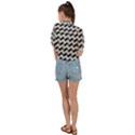 Modern Retro Chevron Patchwork Pattern Tie Front Shirt  View2