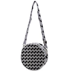 Modern Retro Chevron Patchwork Pattern Crossbody Circle Bag by GardenOfOphir