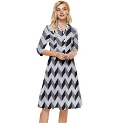 Modern Retro Chevron Patchwork Pattern Classy Knee Length Dress by GardenOfOphir