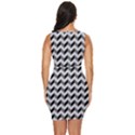 Modern Retro Chevron Patchwork Pattern Draped Bodycon Dress View4