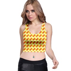 Modern Retro Chevron Patchwork Pattern Racer Back Crop Top by GardenOfOphir