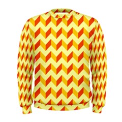 Modern Retro Chevron Patchwork Pattern Men s Sweatshirt by GardenOfOphir