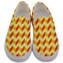 Modern Retro Chevron Patchwork Pattern Men s Canvas Slip Ons View1